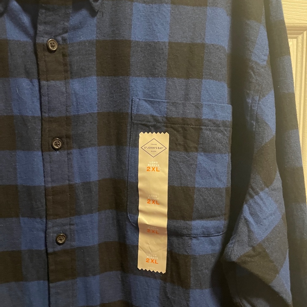 St. John’s Bay Big & Tall Men’s Super Soft Long Sleeve Flannel Shirt 2XL - Picture 4 of 11